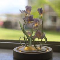 Handmade Iris Flower lamp, Orchid Tulip, Iris Home Decor, Iris Flower Night Light, Flower Dome, Purple Flower, Gift for Loved Ones