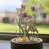 Handmade Iris Flower lamp, Orchid Tulip, Iris Home Decor, Iris Flower Night Light, Flower Dome, Purple Flower, Gift for Loved Ones