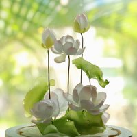 Handmade Lotus Flower Night Light, Glass Dome Flower Lamp, Lotus Lamp with Goldfish, Lotus Night Light, Flower Dome, Gift for Loved Ones