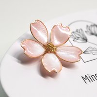 Handmade Wire Resin Cherry Blossom Pearlescent Stud Earrings, Floral Romantic Pink Stud