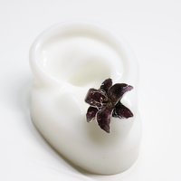 Handmade Wire Resin Sparkling Celestial Lily Flower Stud Earrings