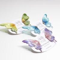 Handmade Sparkling Jewel-Tone Butterfly Statement Stud Earrings