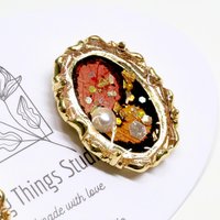 Handmade Exquisite Vintage Baroque Style Real Hydrangea Flower Stud Earrings