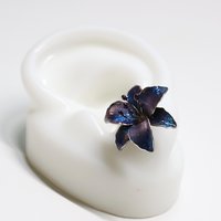 Handmade Wire Resin Sparkling Celestial Lily Flower Stud Earrings