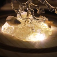 Handmade Mini Jellyfish Night Light Table Lamp - Ocean Themed Tropical Decor Glass Dome Aquarium