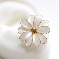 Handmade Wire Resin Daisy Flower/Sunflower Stud Earrings, April Birth Flower, Leo Zodiac Flower