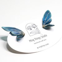 Handmade Colorful Resin Butterfly Earrings (small) - Jewel-Tone Statement Studs