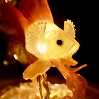Handmade Mini Betta Fish Aquarium Lamp, Ocean Theme Ambient Mood Light, Sparkling Goldfish Lantern Night Light