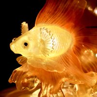 Handmade Mini Betta Fish Aquarium Lamp, Ocean Theme Ambient Mood Light, Sparkling Goldfish Lantern Night Light