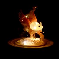 Handmade Mini Betta Fish Aquarium Lamp, Ocean Theme Ambient Mood Light, Sparkling Goldfish Lantern Night Light