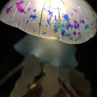 Handmade Mini Jellyfish Night Light Table Lamp - Ocean Themed Tropical Decor Glass Dome Aquarium