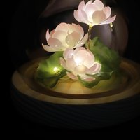 Handmade Lotus Flower Pond Ambience Lamp Night Light (small), Eternal Flower Lantern