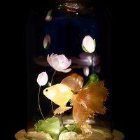Handmade Goldfish Lotus Lamp, Koi Fish Lamp, Betta Fish Lamp, Fish Night Light, Goldfish Gift, Ambient Mood Light, Fish Lantern Aquarium