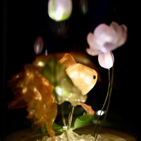 Handmade Goldfish Lotus Lamp, Koi Fish Lamp, Betta Fish Lamp, Fish Night Light, Goldfish Gift, Ambient Mood Light, Fish Lantern Aquarium