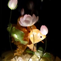 Handmade Goldfish Lotus Lamp, Koi Fish Lamp, Betta Fish Lamp, Fish Night Light, Goldfish Gift, Ambient Mood Light, Fish Lantern Aquarium