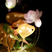 Handmade Goldfish Lotus Lamp, Koi Fish Lamp, Betta Fish Lamp, Fish Night Light, Goldfish Gift, Ambient Mood Light, Fish Lantern Aquarium