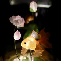 Handmade Goldfish Lotus Lamp, Koi Fish Lamp, Betta Fish Lamp, Fish Night Light, Goldfish Gift, Ambient Mood Light, Fish Lantern Aquarium