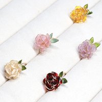 Handmade Adjustable Rose/Peony Flower Ring, Wire Resin Floral Statement Ring, One Size Fits Most