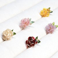 Handmade Adjustable Rose/Peony Flower Ring, Wire Resin Floral Statement Ring, One Size Fits Most