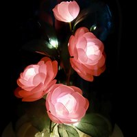 Handmade Elegant Floral Night Light: Eternal Camellia Peony Rose Lamp for Serene Ambiance