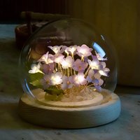 Handmade Mini Hydrangea/Lilac Flower Bouquet Ambience Lamp, Romantic Botanical Night Light , Eternal Flower Lantern