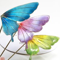 Handmade Butterfly Fairy Wing Brooch – Glitter Gradient Resin Pins | Whimsical Fantasy Jewelry | Gift for Her | Nature-Inspired Accessories