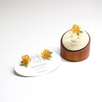 Handmade Adjustable Rose/Peony Flower Ring, Earrings, Wire Resin Floral Statement Ring, One Size Fits Most, Clip-on Earrings