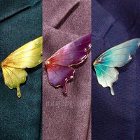 Handmade Butterfly Fairy Wing Brooch – Glitter Gradient Resin Pins | Whimsical Fantasy Jewelry | Gift for Her | Nature-Inspired Accessories