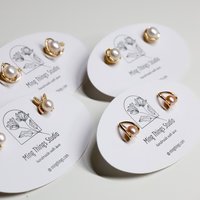 Elegant Pearl Stud Earrings: Minimalist Freshwater Pearl Gold-Tone Jewelry, Timeless Chic Accessories for Everyday Look & Special Occasions