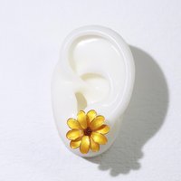 Handmade Daisy Blossom Sparkling Stud Earrings and Adjustable Rings. Elegant Crushed Diamond Jewelry. April Birth Flower. Clip-on Available.