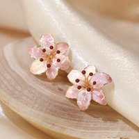 Handmade Wire Resin Sparkling Celestial Lily Flower Stud Earrings