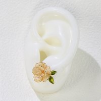 Handmade Adjustable Rose/Peony Flower Ring, Earrings, Wire Resin Floral Statement Ring, One Size Fits Most, Clip-on Earrings
