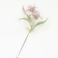 Handmade Elegant Iris Orchid Brooch Pin, Delicate Resin Floral Lapel Pin, Romantic Botanical Jewelry, Wedding Accessory