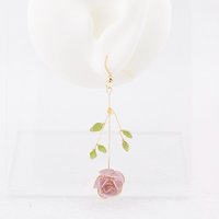 Handmade Rose Flower Drop Earrings