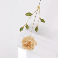 Handmade Rose Flower Drop Earrings