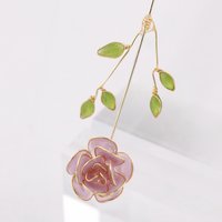 Handmade Rose Flower Drop Earrings