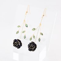 Handmade Rose Flower Drop Earrings