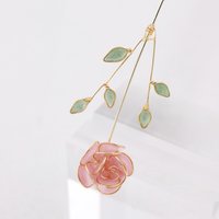 Handmade Rose Flower Drop Earrings