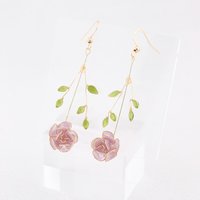 Handmade Rose Flower Drop Earrings