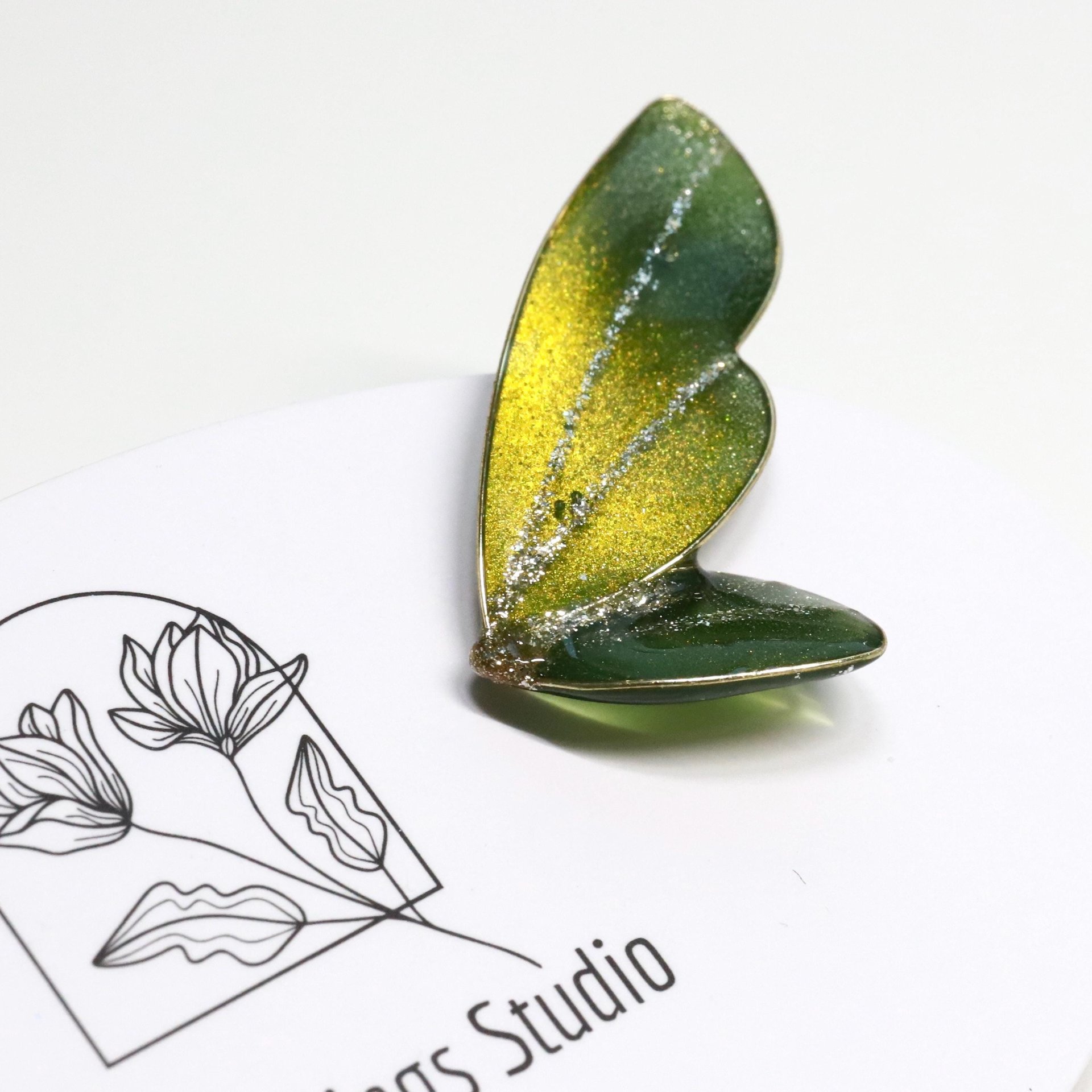 Handmade Colorful Resin Butterfly Earrings (small) - Jewel-Tone Statement Studs