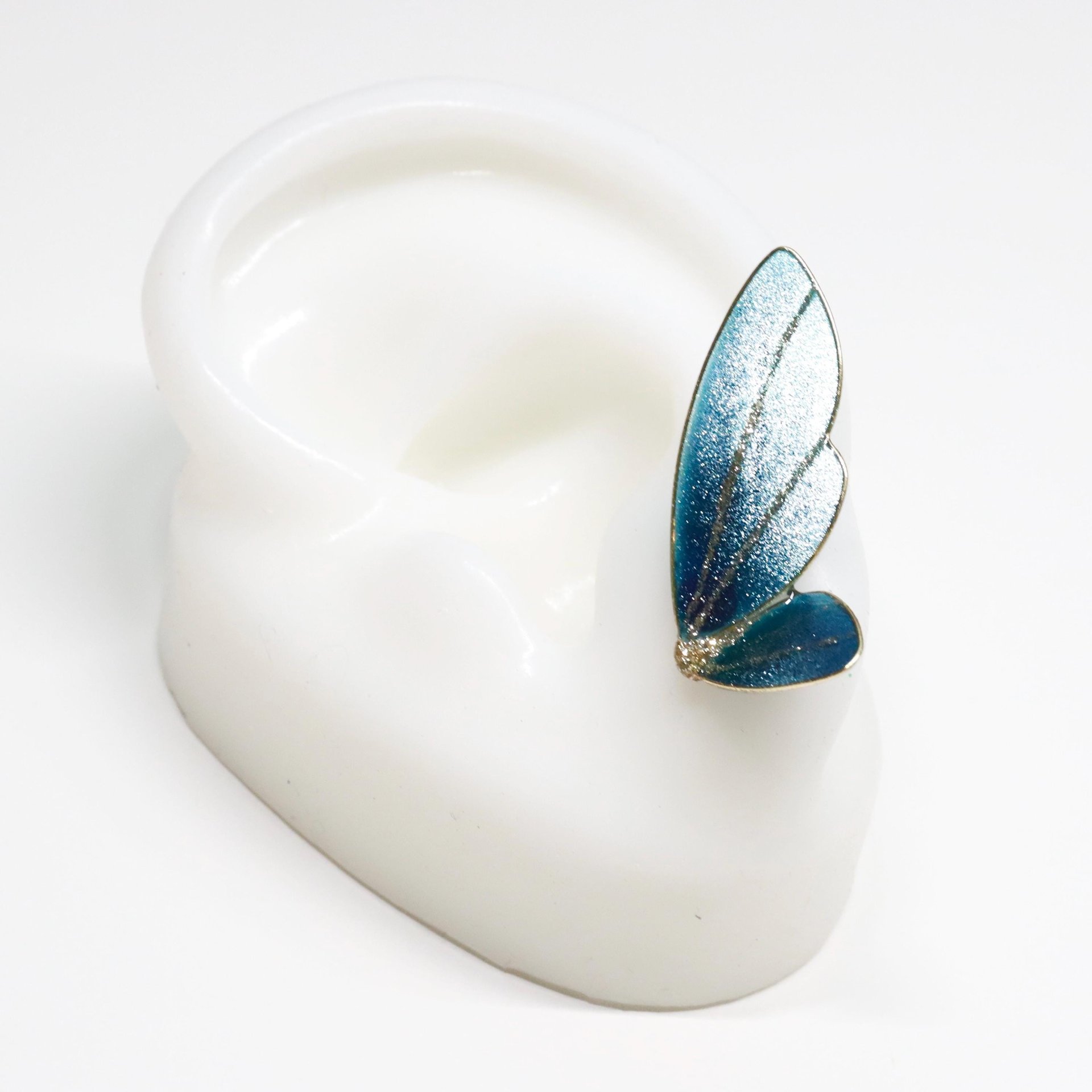 Handmade Colorful Resin Butterfly Earrings (small) - Jewel-Tone Statement Studs