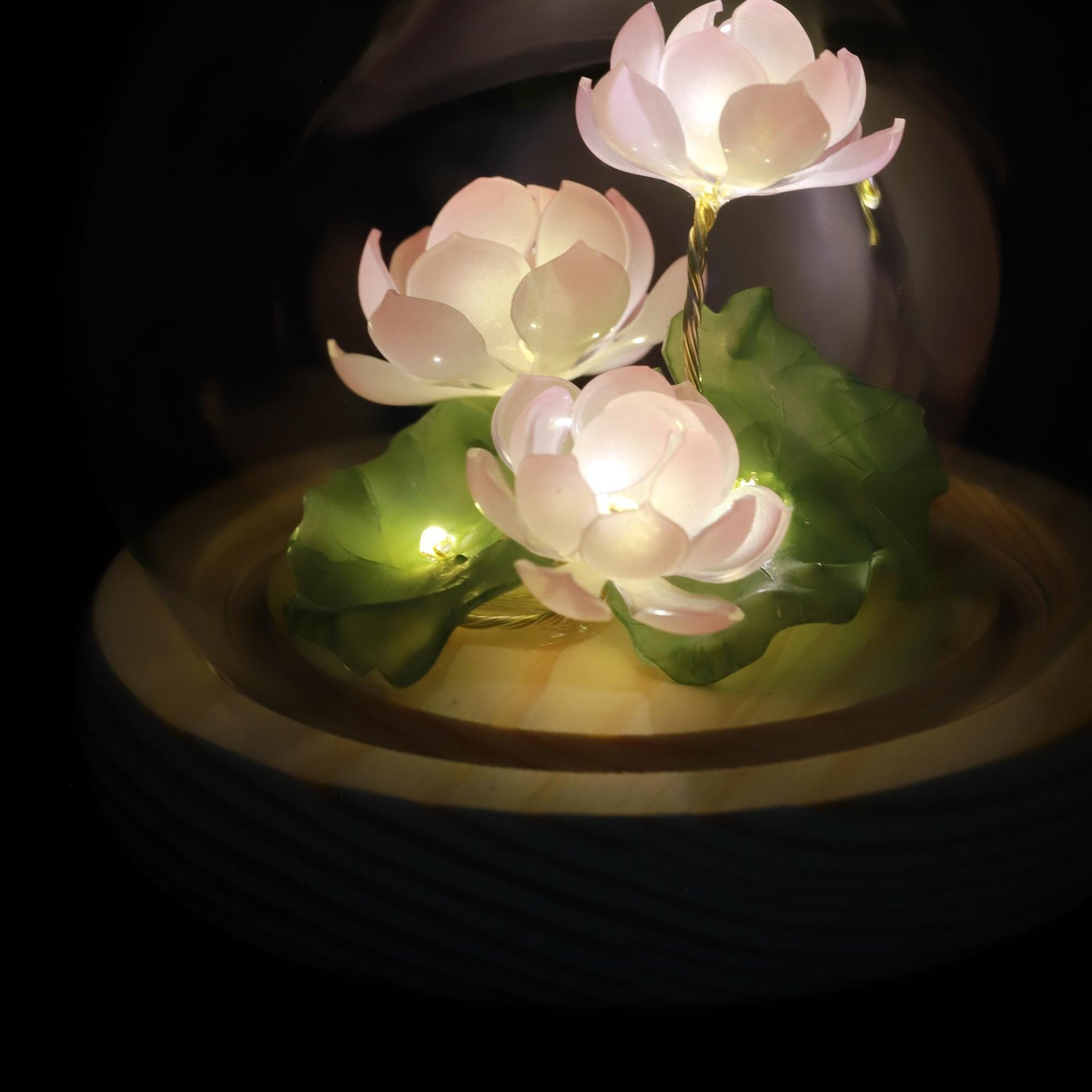 Handmade Lotus Flower Pond Ambience Lamp Night Light (small), Eternal Flower Lantern