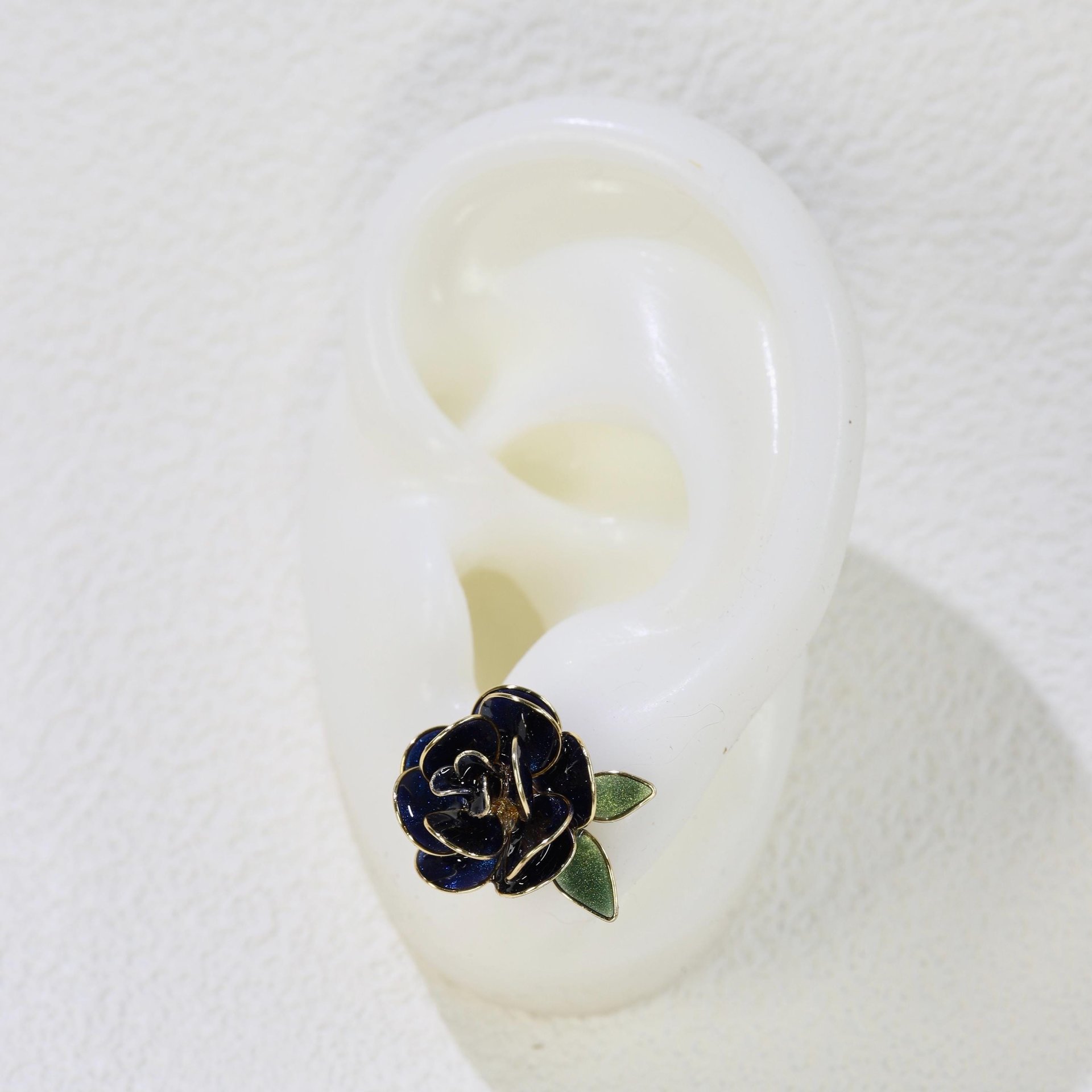 Handmade Adjustable Rose/Peony Flower Ring, Earrings, Wire Resin Floral Statement Ring, One Size Fits Most, Clip-on Earrings