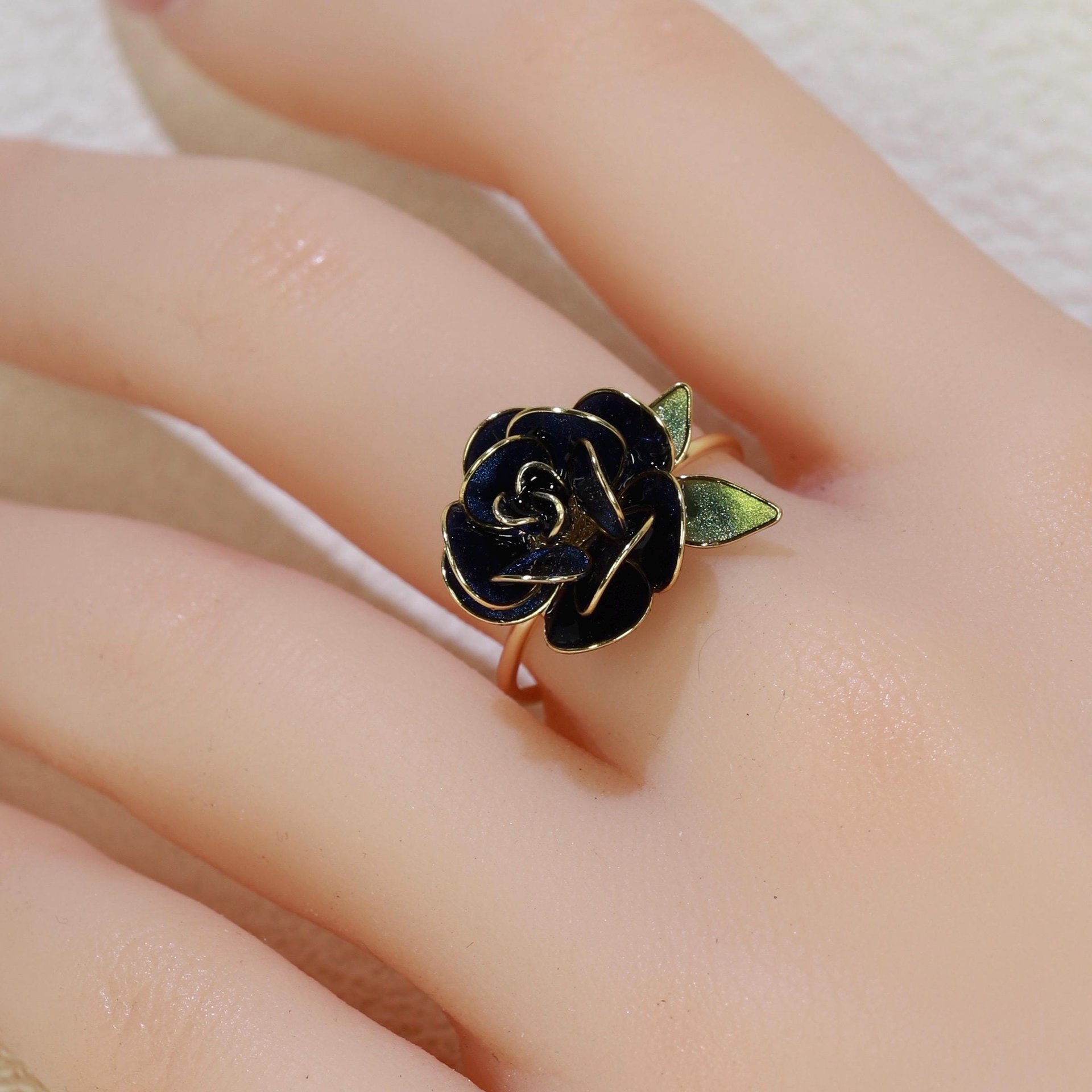 Handmade Adjustable Rose/Peony Flower Ring, Earrings, Wire Resin Floral Statement Ring, One Size Fits Most, Clip-on Earrings