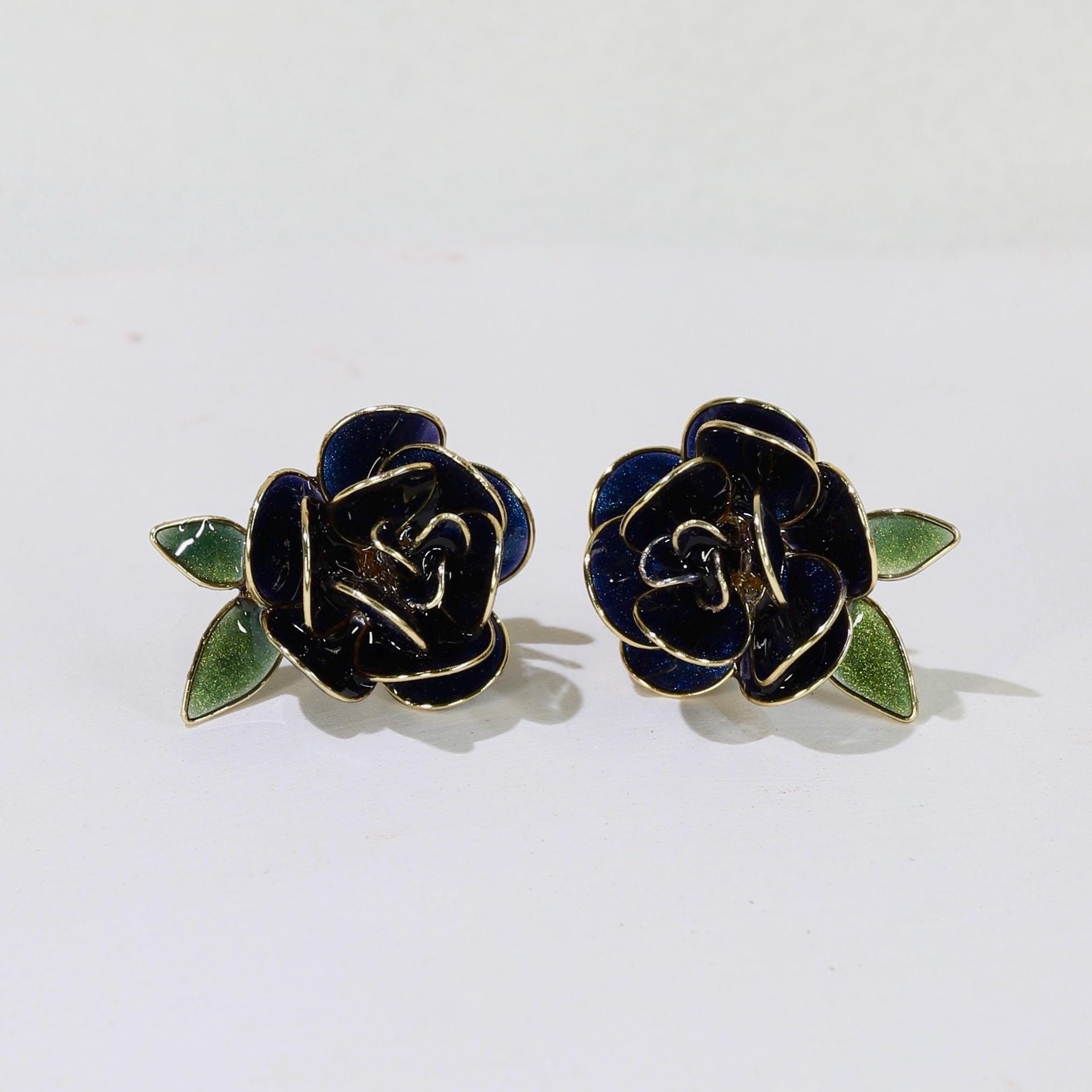 Handmade Adjustable Rose/Peony Flower Ring, Earrings, Wire Resin Floral Statement Ring, One Size Fits Most, Clip-on Earrings