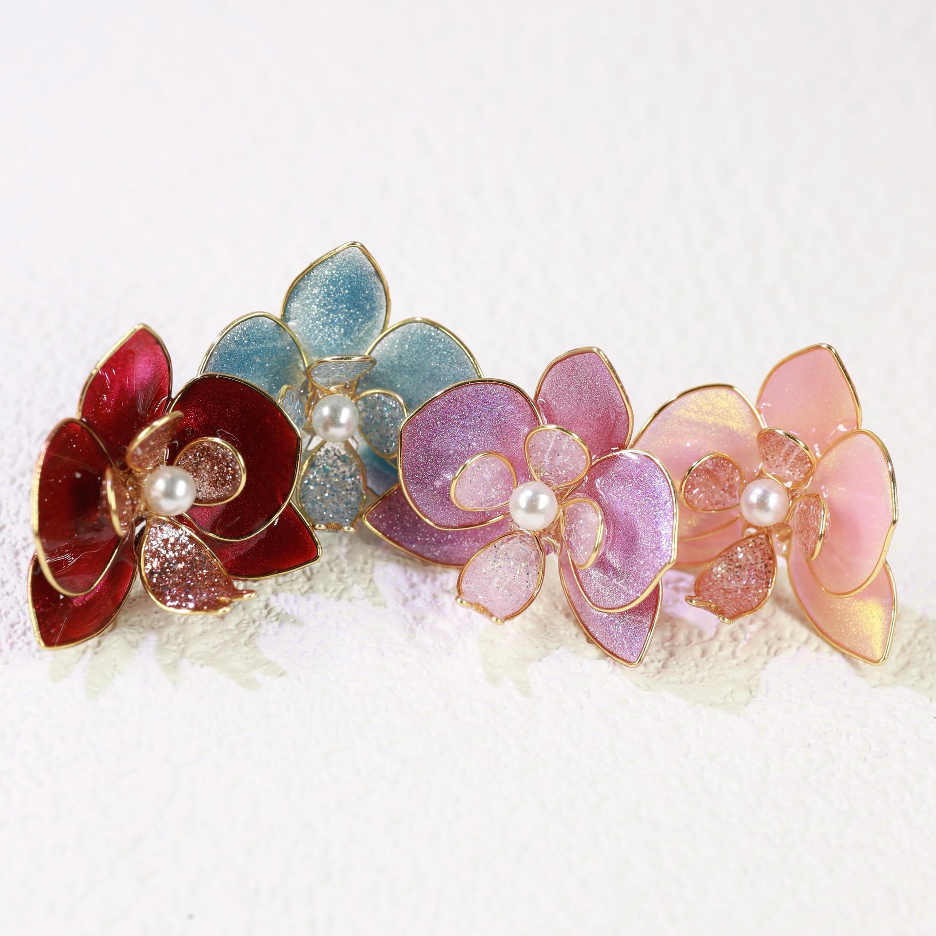Handmade Orchid Flower Earrings
