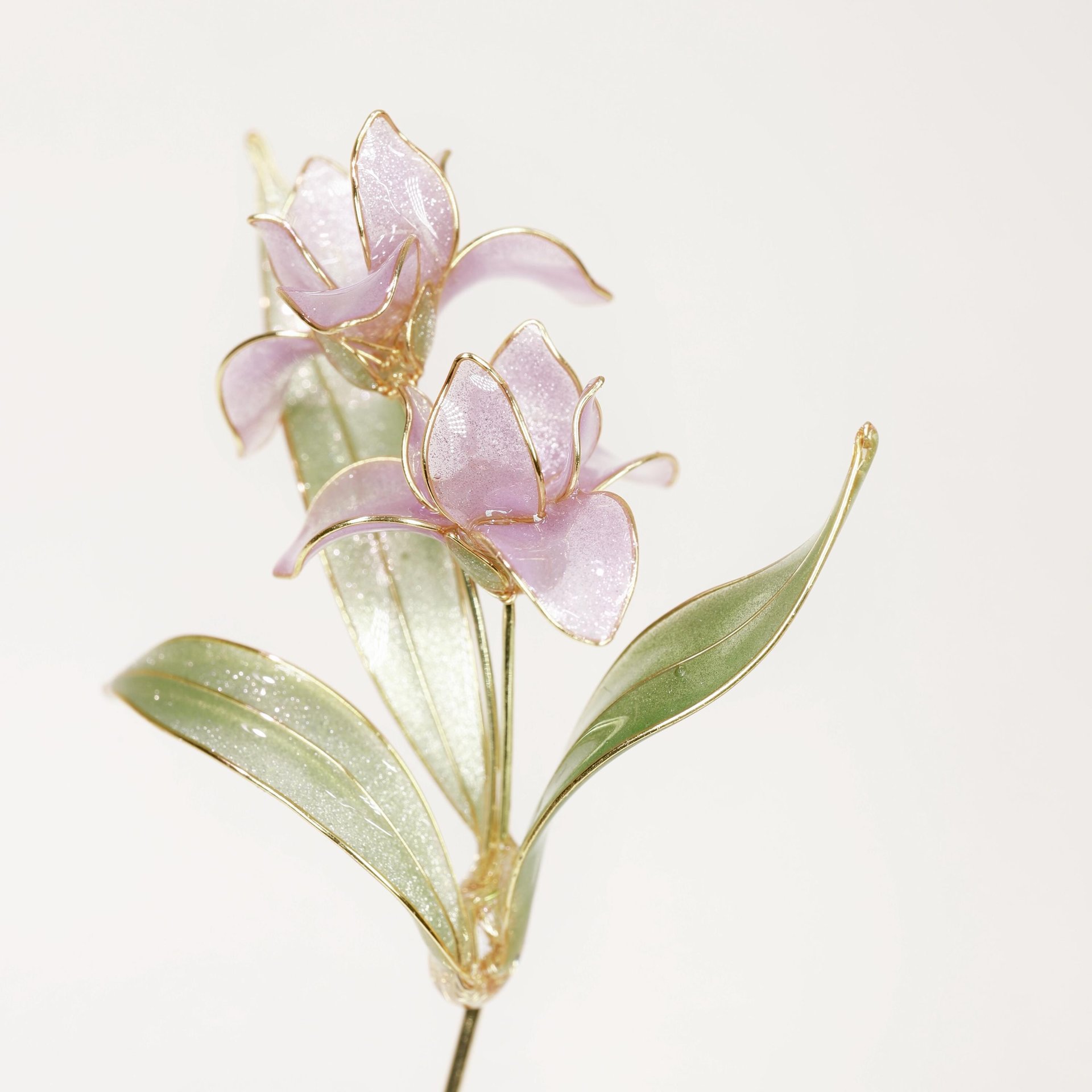Handmade Elegant Iris Orchid Brooch Pin, Delicate Resin Floral Lapel Pin, Romantic Botanical Jewelry, Wedding Accessory