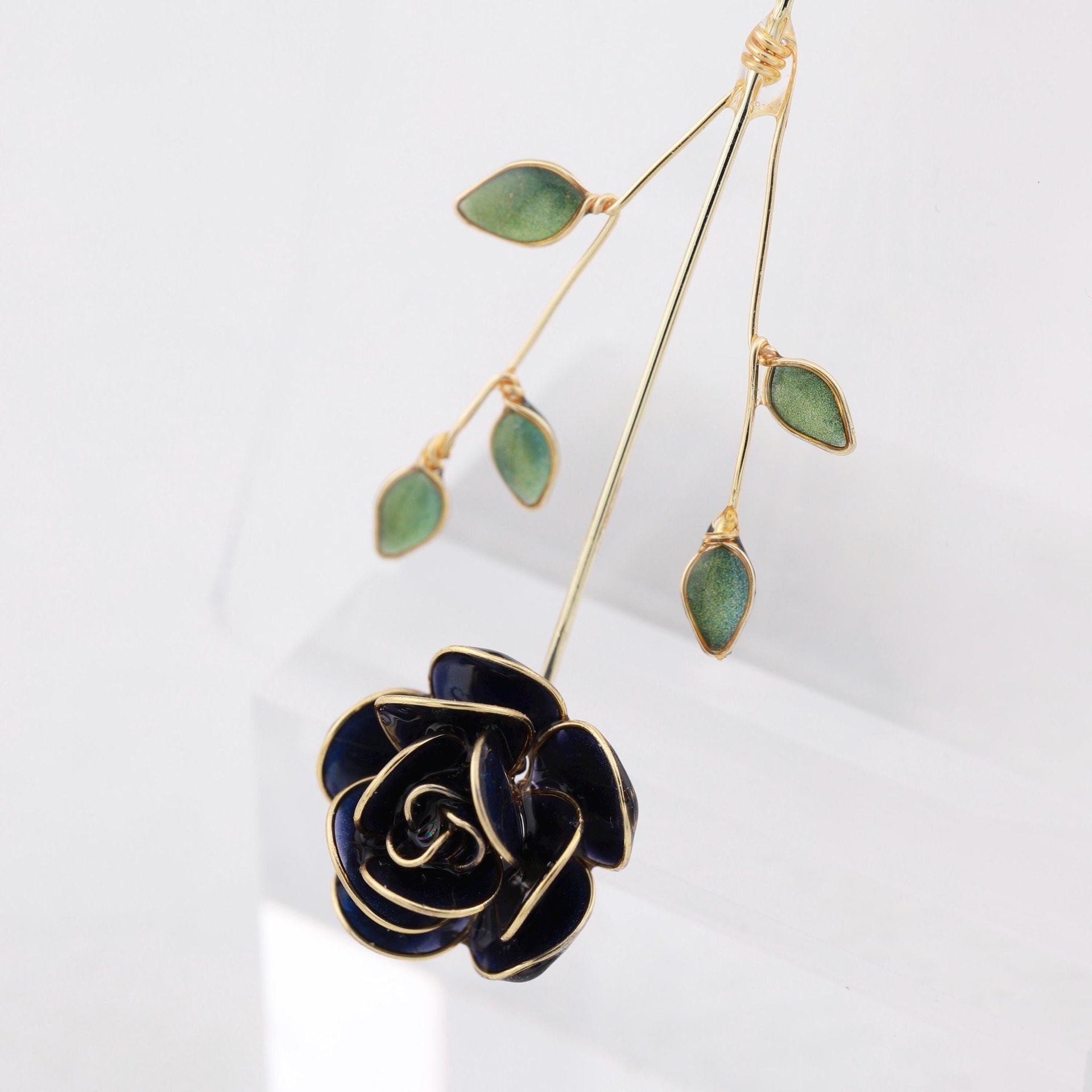 Handmade Rose Flower Drop Earrings