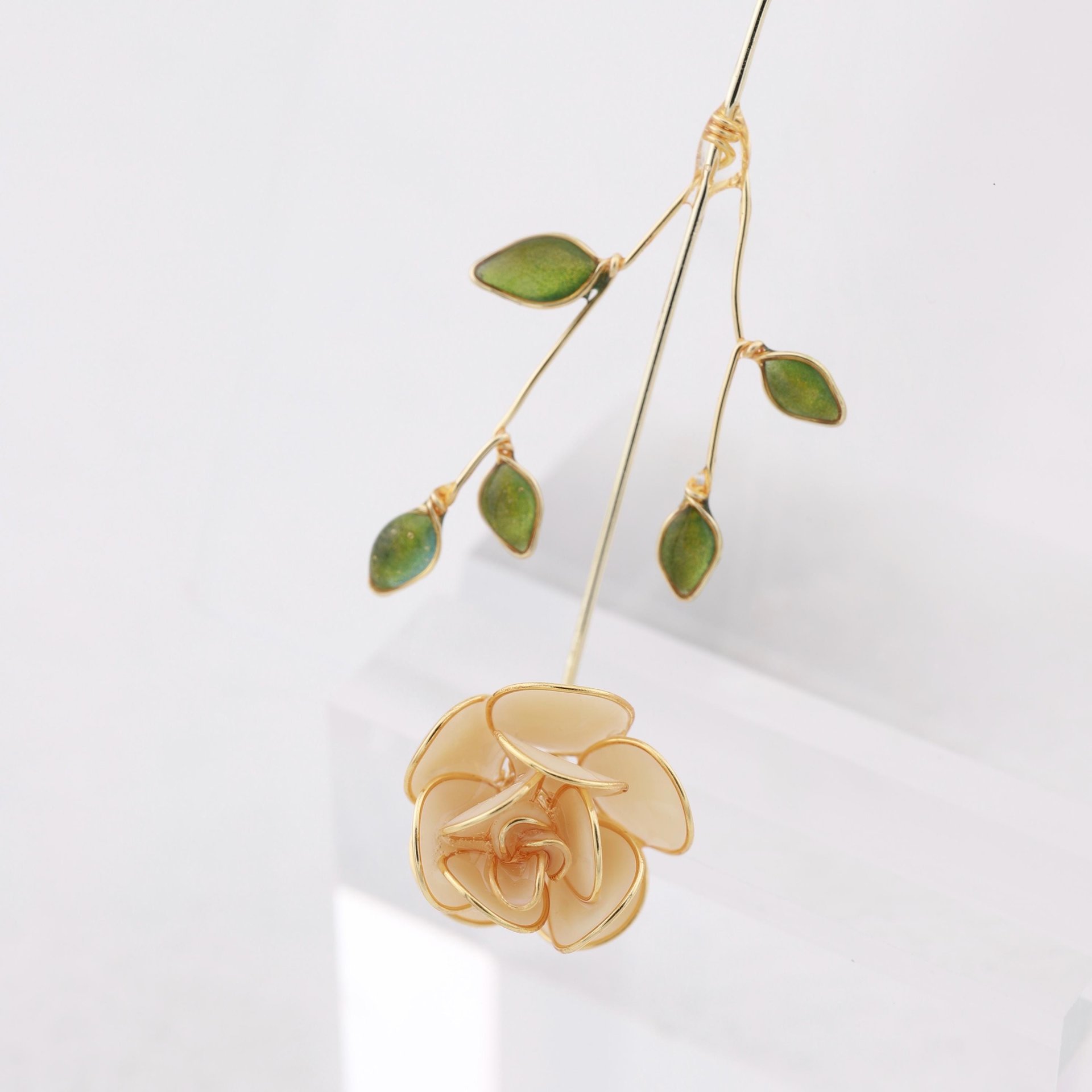 Handmade Rose Flower Drop Earrings