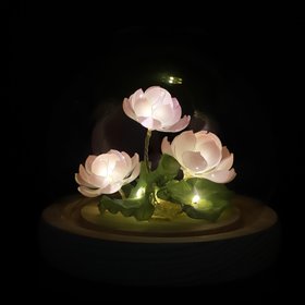 Handmade Lotus Flower Pond Ambience Lamp Night Light (small), Eternal Flower Lantern